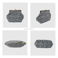 Sac à bandoulière vintage de haute qualité pour femme avec fermoir Kiss Lock, intérieur amovible, bandoulière détachable, imprimé tendance