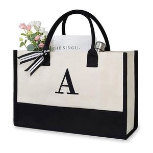 Bolsa de Regalo de Lona Personalizada para Maestros y Amigos, Bolsa de Mano de Lona de Algodón con Letras Impresas y Logotipo Personalizado - Product Image 2