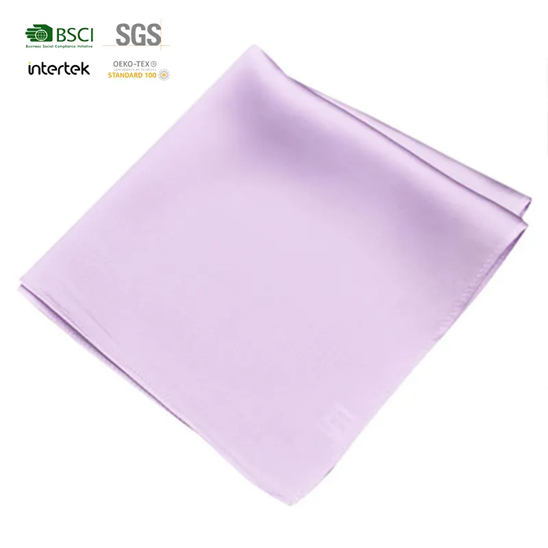 100% Pure Mulberry Silk 16mm Pocket Square Solid Color Men's Handkerchiefs