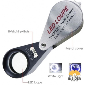 Led và UV ánh sáng gấp 21 Mét jeweler Loupe <span class=keywords><strong>10x</strong></span> <span class=keywords><strong>Magnifier</strong></span> LED và UV ánh sáng - Product Image 2