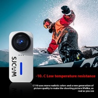 Caméra d'Action Sjcam C110 4K Haute Définition, Stabilisation Sportive Étanche pour Moto, Vélo, Drifting, Enregistrement de Surf