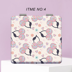 <span class=keywords><strong>Espejo</strong></span> de Maquillaje Plegable Cuadrado de Doble Cara <span class=keywords><strong>con</strong></span> Diseño Personalizado, Lindo <span class=keywords><strong>Espejo</strong></span> de Bolsillo Portátil <span class=keywords><strong>con</strong></span> Diseño de Fresa y Cereza para Mujer, Regalo - Product Image 6