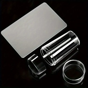 Kit de tampon et racloir à ongles en silicone transparent pour vernis <span class=keywords><strong>gel</strong></span>, manucures françaises DIY, outil de stamping pour nail art avec capuchon et racloir - Product Image 5