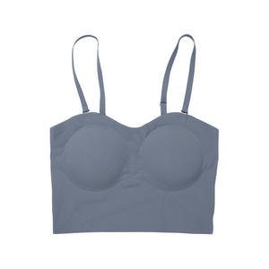 Soutiens-gorge push-up sans armatures sexy pour femmes avec bretelles convertibles, en tissu satiné fin uni, design sans couture - Lingerie, tube top et camisole - Product Image 5
