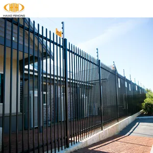 2023 hot selling black outdoor security metal fence commercial steel / rod iron fencing panels for sale