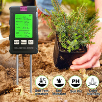 Testeur numérique d'humidité du sol 6 en 1, portable, pour tester le pH, la fertilité, la température, la luminosité du soleil et l'humidité du sol, pour jardin, pelouse et plantes