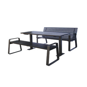 Ngoài trời Vườn Patio Dã Ngoại bảng và băng ghế dự bị bên ngoài thương mại thêm lớn Bàn cà phê nơi công cộng bàn trà với ghế - Product Image 1