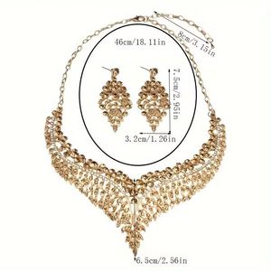 Conjunto de Collar y <span class=keywords><strong>Pendientes</strong></span> de Estilo Lujoso y Espléndido de la Fábrica de Joyería de Yiwu, Adorno para Vestido de Mujer para Cena - Product Image 4