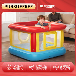 Inflatable <b>Trampoline</b> Large Square Type 18kg Load Capacity Indoor Outdoor Use Children 4-6 Years Old PVC Material - Product Image 5