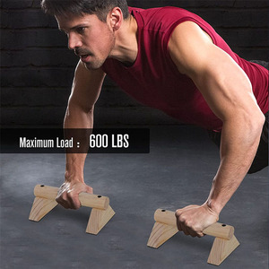 Barra de soporte para flexiones de madera, 25x14x11cm, equipo de entrenamiento duradero para adultos, equipo de entrenamiento para zona abdominal unisex - Product Image 5