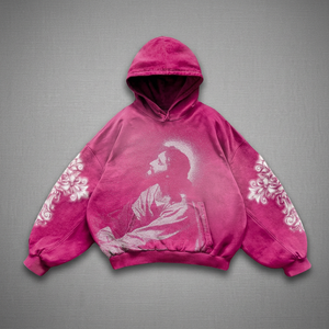 Men's Oversized Cotton Heavyweight Acid Washed Pullover Hoodie Embroidered Streetwear Patches Custom Puff Printing <b>Sun</b> Winter - Product Image 2