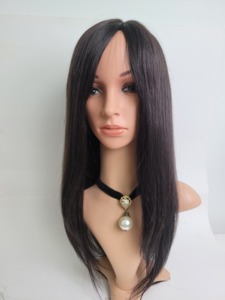 Perruque de luxe en cheveux humains de 16 pouces, longue et lisse, à clipser, légère, noire et brune, respirante, livraison rapide, brillante - Product Image 6