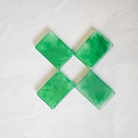 Jeu de Mahjong Américain de Luxe en Résine Vert Émeraude, Tuiles Thème Trèfle Porte-Bonheur, Style Art Déco, avec Chiffres et Éléments du Vent