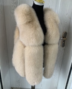 <span class=keywords><strong>Gilet</strong></span> in Vera Pelliccia di Volpe <span class=keywords><strong>Beige</strong></span> Chiaro per <span class=keywords><strong>Donna</strong></span>, Autunno e Inverno, Vendita all'Ingrosso - Product Image 2