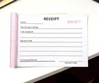 Carnet de commandes sans carbone NCR pour factures, transactions en duplicata, en carton écologique, trois feuillets, modèle à double entrée, pour reçus