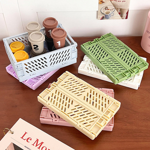 Mini Contenedores Ahorradores de Espacio, Cestas de Almacenamiento de Plástico Pastel Pequeñas, Cajas Plegables para Organizar - Product Image 6