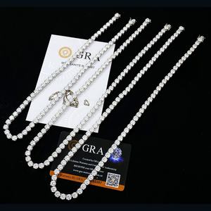 Collier Hip-Hop personnalisé en gros pour hommes, 6 mm, en argent sterling 925, plaqué rhodium, style tennis, avec moissanite tendance, 16-24 pouces - Product Image 3