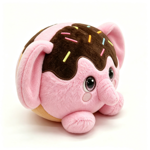 Peluche personnalisée en forme d'éléphant, donut, animal alimentaire, dessert en peluche, rembourrage en coton PP, animal en peluche d'Halloween pour 0-24 mois - Product Image 2