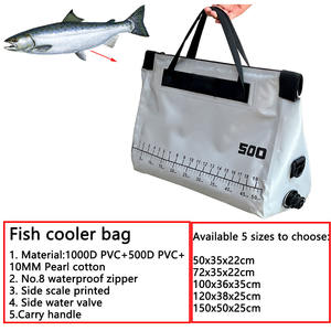Bolsa Térmica para Pescado <span class=keywords><strong>de</strong></span> 50 cm, Aislada, <span class=keywords><strong>de</strong></span> PVC 1000D, Fondo Plano, Hermética, Portátil, Impermeable, Mantiene el Hielo Frío por Más <span class=keywords><strong>de</strong></span> 24 Horas - Product Image 2