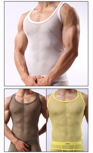 Ropa Interior Masculina Ultra Suave, Delgada, Sexy, <span class=keywords><strong>de</strong></span> Malla, Color Sólido, con Bolsa en U, para Uso Diario, Cómodos Calzoncillos Boxer, Venta al Por Mayor - Product Image 4
