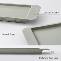 Assiette en mélamine de luxe moderne et contemporaine, forme irrégulière, avec poignées, gris spatial mat, double anse, incassable, pour buffet et usage hôtelier