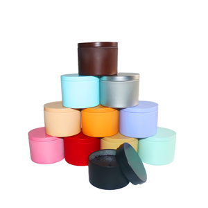 Benutzer definierte farbige leere runde Geschenk Metall rosa schwarz Gold 8oz Zinn Kerzen behälter Box Blechdose für Candle Candy Wax Tee Geschenk - Product Image 4