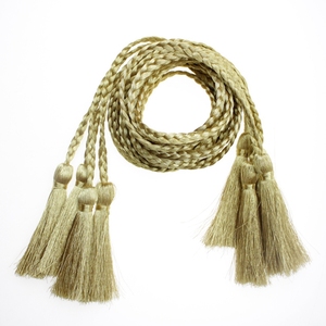 Nuova vendita calda Glitter doppio-end nappa collana con nappine cordoncino lungo intrecciato cintura in vita Skinny cintura intrecciata nappa per <span class=keywords><strong>Dr</strong></span> - Product Image 1