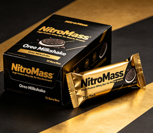Barra de Proteína NitroMass para el Crecimiento Muscular, Proteína de Caseína, Creatina Monohidratada 75g, Barra de Proteína de Suero para la Recuperación Post-Entrenamiento - Product Image 1
