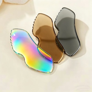 Grattoir Gua Sha professionnel en acier inoxydable pour <span class=keywords><strong>massage</strong></span> facial et corporel, outils de salon de beauté avec logo personnalisé - Product Image 2