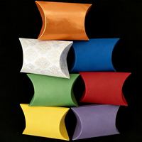 Boîte en papier élastique recyclable personnalisée en forme de coussin avec logo en relief imprimé - Boîte cadeau créative pour les fêtes