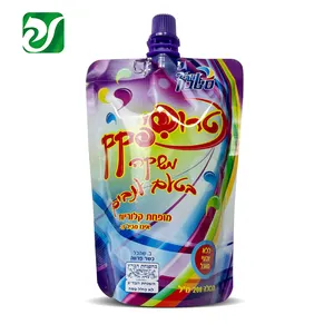 Bolsa de plastisin para bebida Custom Stand up 200ml cairan jus anggur kemasan kantong cerat