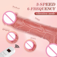 Vibromasseur réaliste mains libres avec ventouse et télécommande en silicone pour femmes