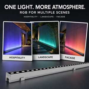 Lumière linéaire LED extérieure IP67 12w-15w DMX512 RGBW, projecteur mural linéaire, éclairage linéaire pour la décoration de façade de bâtiment et de paysage - Product Image 1