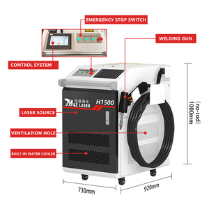 Nouvelle machine de soudage laser à fibre portable 4-en-1 Mingzu Laser MZ-FH3000-KH Bibo Mignzu 1500W 1080nm avec refroidissement par eau - Product Image 2