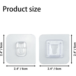 Crochet adhésif télescopique transparent sans perçage, robuste, pour rideaux de douche et usage domestique mural - Product Image 2