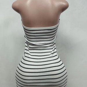 Vivibloook Z804DS03 Bodycon de mujer nuevo elástico apretado a rayas de punto sin espalda noche Casual Mini vestidos - Product Image 5