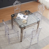 Table de bureau en acrylique de haute qualité en gros, table à manger transparente, mobilier de bureau en acrylique