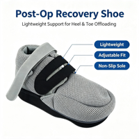 Chaussure de décompression pour l'avant-pied de qualité hospitalière, avec protection d'orteil amovible, maille respirante 3D, Velcro, cale en TPR, pour la récupération post-opératoire de la voûte plantaire
