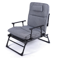 Fauteuil inclinable simple et pliable, portable, double usage, avec rangement, cadre métallique portable, multifonctionnel, pour la maison, le bureau, la sieste