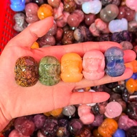 Vente en gros de crânes d'animaux miniatures sculptés en quartz, pierres précieuses naturelles de haute qualité, pour la guérison énergétique et le Feng Shui