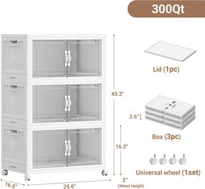 Golden Supplier 2024 Upgraded PP Durable Stackable Rectangle Foldable Storage <b>Boxes</b> 20-35L Capacity Eco-Friendly Toys Snacks - Product Image 2