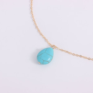 Europan y Amrican Cross-Bordr Jwlry Irrgular Txtur Turquois Pndant para mujer Elgant Fashion Vrsatil Mtal - Product Image 3