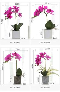 Orchidea Artificiale Viola a 7 Teste con Effetto Realistico in <span class=keywords><strong>Vaso</strong></span> Antiurto <span class=keywords><strong>per</strong></span> Pasqua e Laurea - Product Image 3