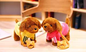 <span class=keywords><strong>Chien</strong></span> en laisse électrique en peluche <span class=keywords><strong>qui</strong></span> <span class=keywords><strong>parle</strong></span>, <span class=keywords><strong>marche</strong></span>, aboie, bouge <span class=keywords><strong>et</strong></span> chante comme un <span class=keywords><strong>chien</strong></span> jouet d'enregistrement Teddy Talker - Product Image 3