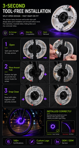 WOSEN 10 RGB LED 360° Hub <b>Light</b> Vibration Sensor Auto <b>Sleep</b> 5 Colors Tool Free Night Riding Commuting Bicycle <b>Light</b> - Product Image 4