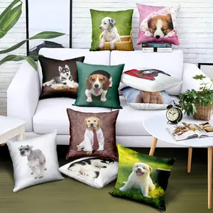 Dostluk Ins araba kafalık yastık atmak yastık kılıfı hayvan köpek baskı ev dekorasyonu yastık kapak kanepe için