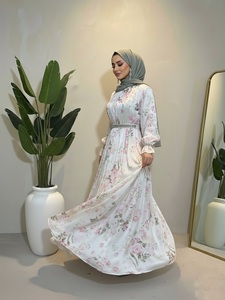 Vestido Maxi Estampado Loriya, Cómodo <span class=keywords><strong>para</strong></span> Uso Diario, Abaya Musulmana, Vestido Largo Modesto <span class=keywords><strong>para</strong></span> Mujer, Estilo Islámico Informal - Product Image 3