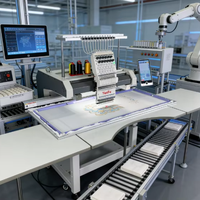 Machine à broder à tête unique BL-1201E 12/15 aiguilles : zone de travail massive de 500x1200mm, qualité commerciale automatique