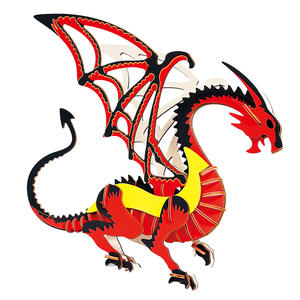 Деревянная 3D развивающая головоломка с динозаврами для детей, сборка цветов, наборы для сборки, подарки и игрушки, рекламный продукт - Product Image 5