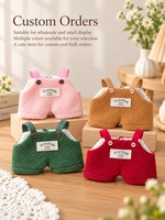Salopette en coton personnalisée de 10 cm pour poupée, short à bretelles en peluche douce, tenue de remplacement pour poupée, fournisseur en gros